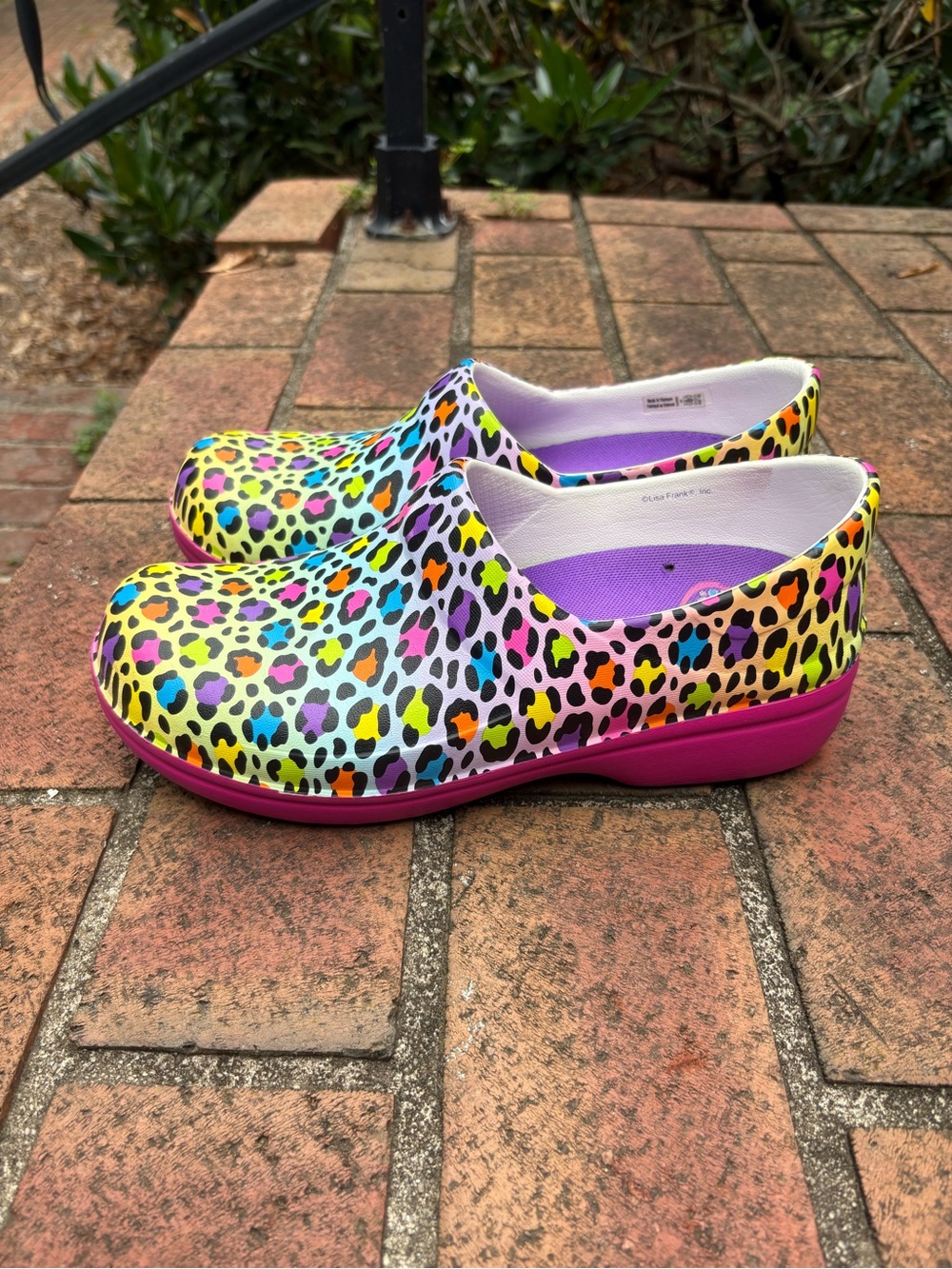 Lisa Frank CROCS Rainbow Leopard Print Mules - Picture 3 of 8